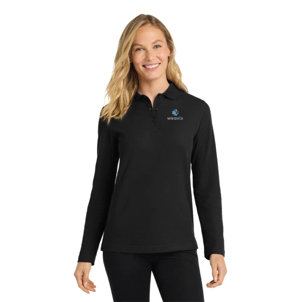 Port Authority® Women's Silk Touch™ Long Sleeve Polo - Image 4