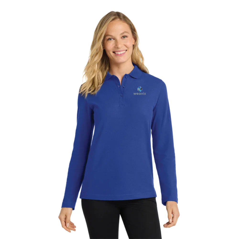 Port Authority® Women's Silk Touch™ Long Sleeve Polo - Image 2